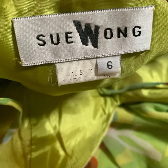 Sue Wong Silk Floral Print Dress - Picture 6 of 7